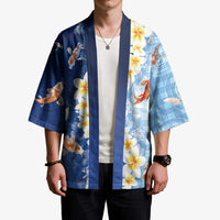 Hawaii And Japan Kimono Plumeria Lei With Koi Fish Blue - Polynesian Pride