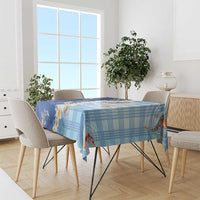 Hawaii And Japan Tablecloth Plumeria Lei With Koi Fish Blue LT05 - Polynesian Pride