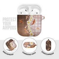 Hawaii And Japan AirPods Case Plumeria Lei With Koi Fish Beige LT05 - Polynesian Pride