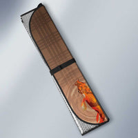 Hawaii And Japan Auto Sun Shade Plumeria Lei With Koi Fish Beige - Polynesian Pride