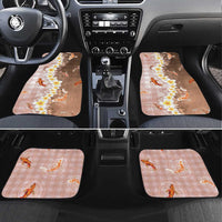 Hawaii And Japan Car Mats Plumeria Lei With Koi Fish Beige - Polynesian Pride