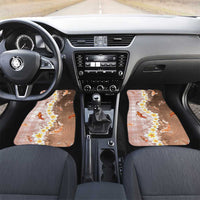 Hawaii And Japan Car Mats Plumeria Lei With Koi Fish Beige - Polynesian Pride