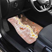 Hawaii And Japan Car Mats Plumeria Lei With Koi Fish Beige - Polynesian Pride