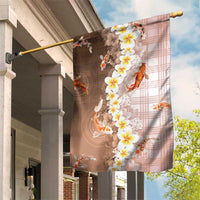 Hawaii And Japan Garden Flag Plumeria Lei With Koi Fish Beige - Polynesian Pride