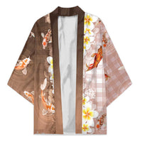 Hawaii And Japan Kimono Plumeria Lei With Koi Fish Beige - Polynesian Pride