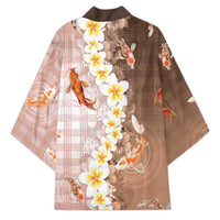 Hawaii And Japan Kimono Plumeria Lei With Koi Fish Beige - Polynesian Pride