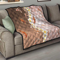 Hawaii And Japan Quilt Plumeria Lei With Koi Fish Beige - Polynesian Pride
