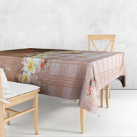 Hawaii And Japan Tablecloth Plumeria Lei With Koi Fish Beige LT05 - Polynesian Pride