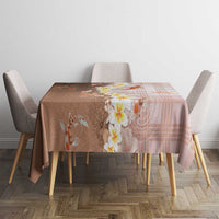 Hawaii And Japan Tablecloth Plumeria Lei With Koi Fish Beige LT05 - Polynesian Pride