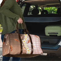 Hawaii And Japan Travel Bag Plumeria Lei With Koi Fish Beige - Polynesian Pride