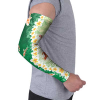 Hawaii And Japan Arm Sleeves Plumeria Lei With Koi Fish Green LT05 - Polynesian Pride