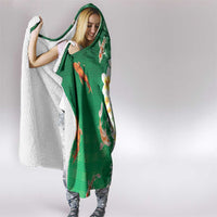 Hawaii And Japan Hooded Blanket Plumeria Lei With Koi Fish Green LT05 - Polynesian Pride