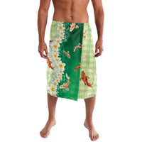 Hawaii And Japan Lavalava Plumeria Lei With Koi Fish Green - Polynesian Pride