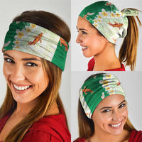 Hawaii And Japan Neck Gaiter Plumeria Lei With Koi Fish Green LT05 - Polynesian Pride