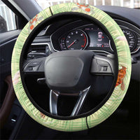 Hawaii And Japan Steering Wheel Cover Plumeria Lei With Koi Fish Green - Polynesian Pride