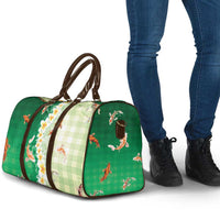 Hawaii And Japan Travel Bag Plumeria Lei With Koi Fish Green - Polynesian Pride