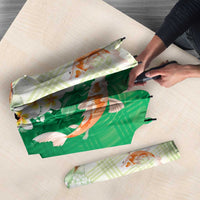 Hawaii And Japan Umbrella Plumeria Lei With Koi Fish Green LT05 - Polynesian Pride