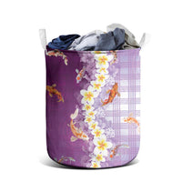 Hawaii And Japan Laundry Basket Plumeria Lei With Koi Fish Purple LT05 - Polynesian Pride
