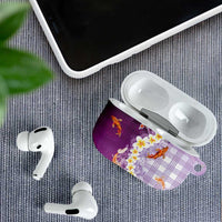 Hawaii And Japan AirPods Case Plumeria Lei With Koi Fish Purple LT05 - Polynesian Pride
