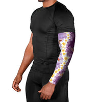 Hawaii And Japan Arm Sleeves Plumeria Lei With Koi Fish Purple LT05 - Polynesian Pride