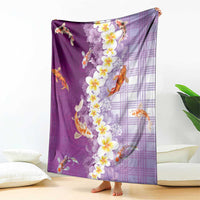 Hawaii And Japan Blanket Plumeria Lei With Koi Fish Purple - Polynesian Pride