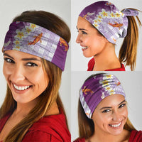 Hawaii And Japan Neck Gaiter Plumeria Lei With Koi Fish Purple LT05 - Polynesian Pride