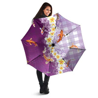 Hawaii And Japan Umbrella Plumeria Lei With Koi Fish Purple LT05 - Polynesian Pride