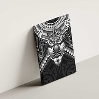 New Zealand Morepork Canvas Wall Art Maori Pattern Black LT05 - Polynesian Pride