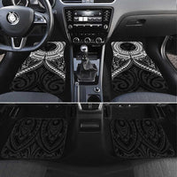 New Zealand Morepork Car Mats Maori Pattern Black LT05 Set 4pcs Black - Polynesian Pride