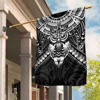 New Zealand Morepork Garden Flag Maori Pattern Black LT05 House Flag Black - Polynesian Pride
