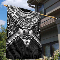 New Zealand Morepork Garden Flag Maori Pattern Black LT05 - Polynesian Pride