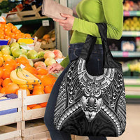 New Zealand Morepork Grocery Bag Maori Pattern Black LT05 - Polynesian Pride
