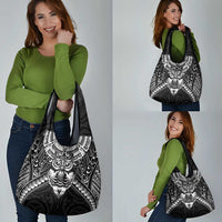 New Zealand Morepork Grocery Bag Maori Pattern Black LT05 - Polynesian Pride