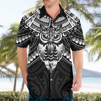 New Zealand Morepork Hawaiian Shirt Maori Pattern Black LT05 - Polynesian Pride