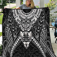 New Zealand Morepork Quilt Maori Pattern Black