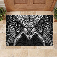 New Zealand Morepork Rubber Doormat Maori Pattern Black LT05 Black - Polynesian Pride
