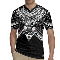 New Zealand Morepork Rugby Jersey Maori Pattern Black
