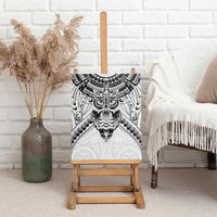 New Zealand Morepork Canvas Wall Art Maori Pattern White LT05 - Polynesian Pride