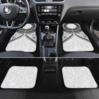 New Zealand Morepork Car Mats Maori Pattern White LT05 Set 4pcs White - Polynesian Pride