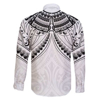 New Zealand Morepork Family Matching Off Shoulder Maxi Dress and Hawaiian Shirt Maori Pattern White