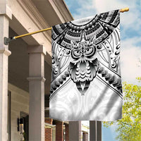 New Zealand Morepork Garden Flag Maori Pattern White LT05 House Flag White - Polynesian Pride