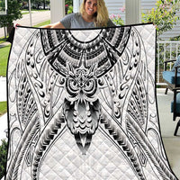New Zealand Morepork Quilt Maori Pattern White
