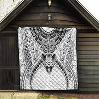 New Zealand Morepork Quilt Maori Pattern White