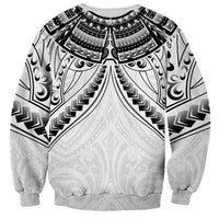 New Zealand Morepork Sweatshirt Maori Pattern White LT05 - Polynesian Pride