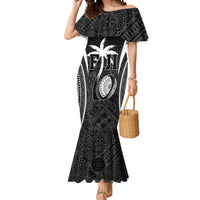 Custom Fiji Rugby Mermaid Dress Fijian Warrior Black LT05 Women Black - Polynesian Pride