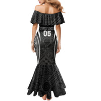Custom Fiji Rugby Mermaid Dress Fijian Warrior Black LT05 - Polynesian Pride
