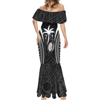 Custom Fiji Rugby Mermaid Dress Fijian Warrior Black LT05 - Polynesian Pride