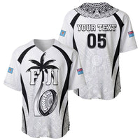 Custom Fiji Rugby Baseball Jersey Fijian Warrior White