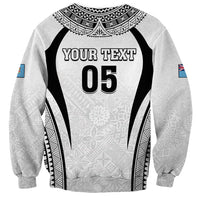 Custom Fiji Rugby Sweatshirt Fijian Warrior White