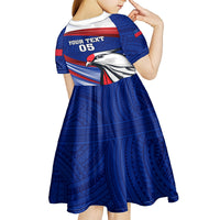 Custom Samoa Rugby Kid Short Sleeve Dress Manuma Ptilinopus Perousii